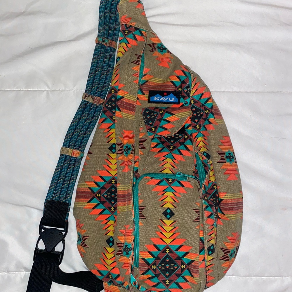 Kavu Tribal Print Belt Bag - Tan and Orange